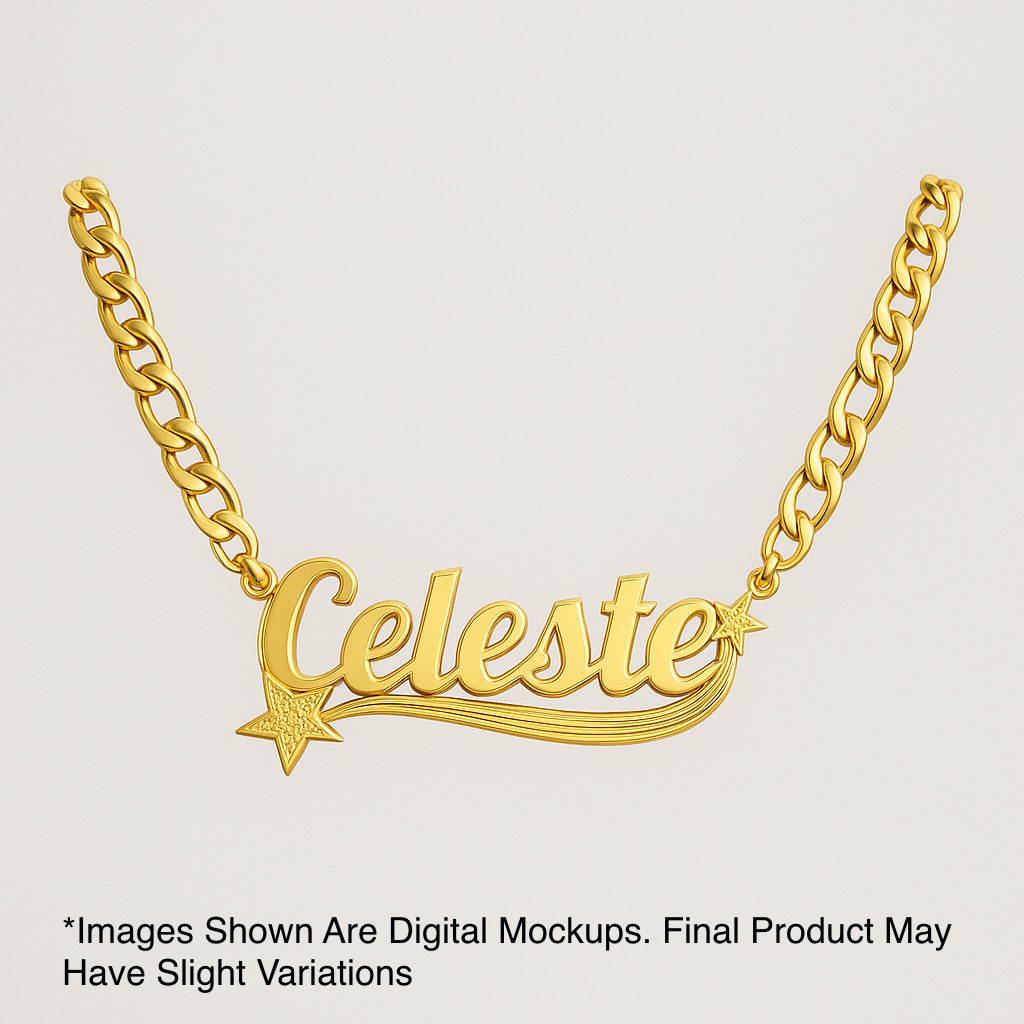 Shoot 4 The Stars ★ᯓ Custom 3D Nameplate Necklace