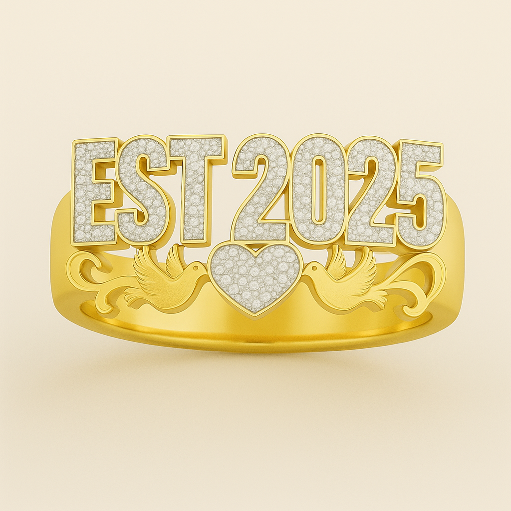 Love Birds π
ͺβ‘π
ͺ Custom 3D Nameplate Ring