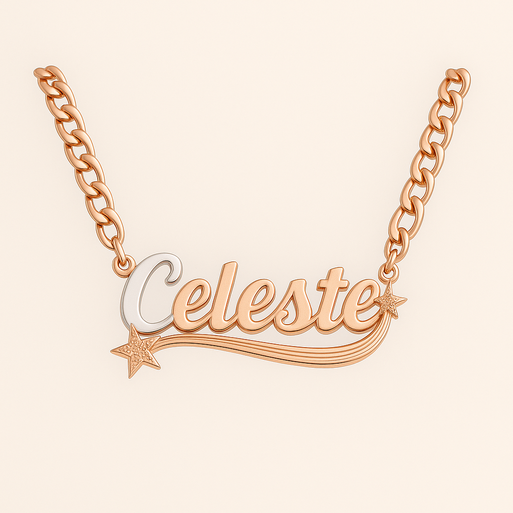 Shoot 4 The Stars ★ᯓ Custom 3D Nameplate Necklace