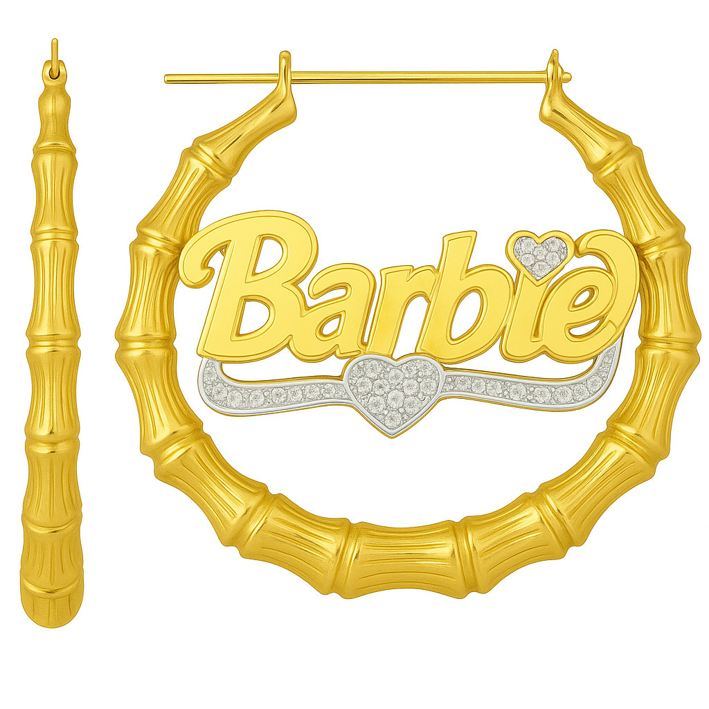 That Girl ♡ Custom 3D Nameplate Bamboo Earring