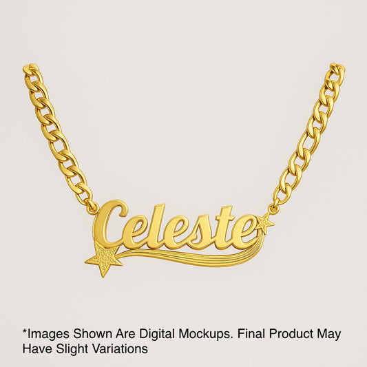 Shoot 4 The Stars ★ᯓ Custom 3D Nameplate Necklace
