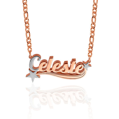 Shoot 4 The Stars ★ᯓ Custom 3D Nameplate Necklace