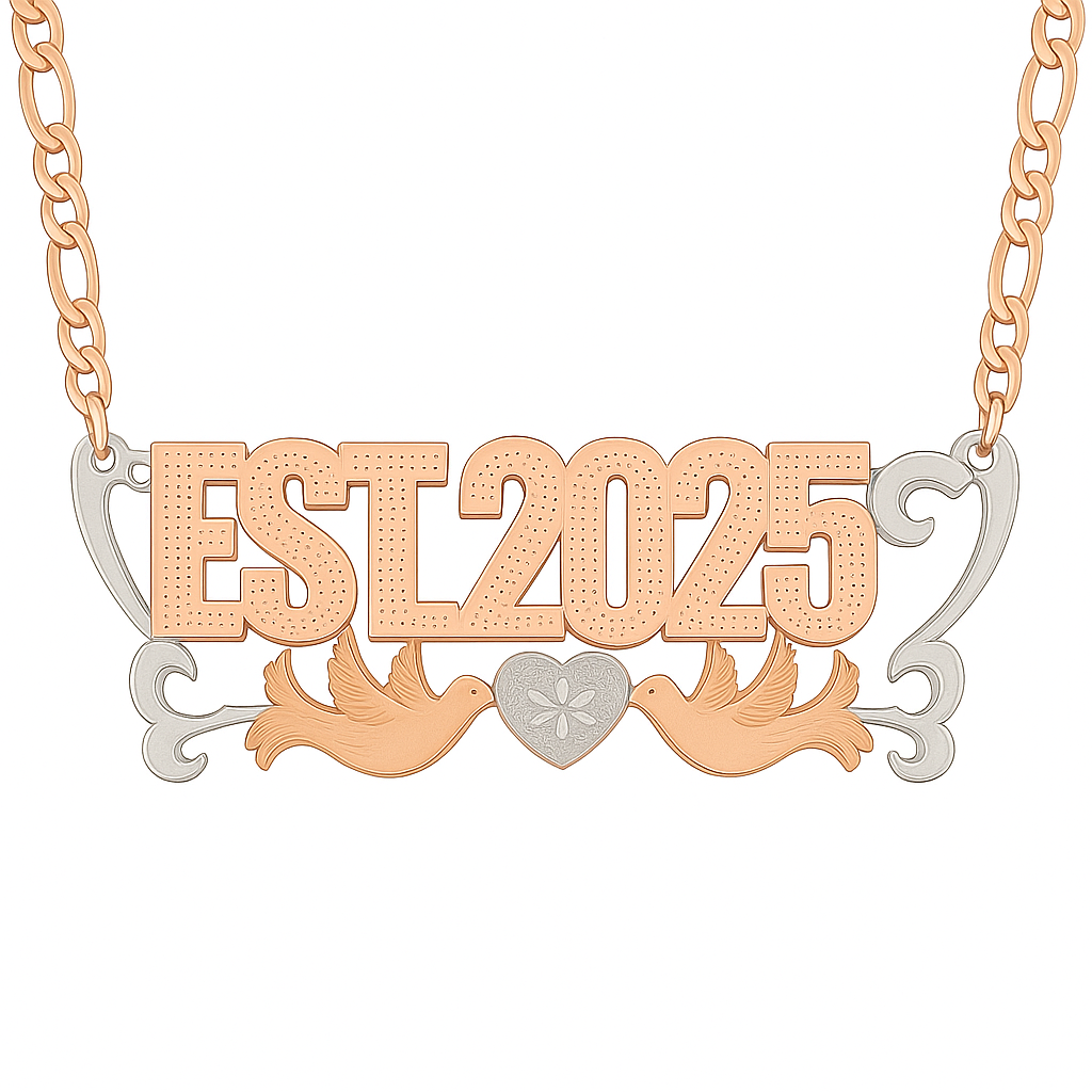 Love Birds 𓅪♡𓅪 Custom 3D Nameplate Necklace
