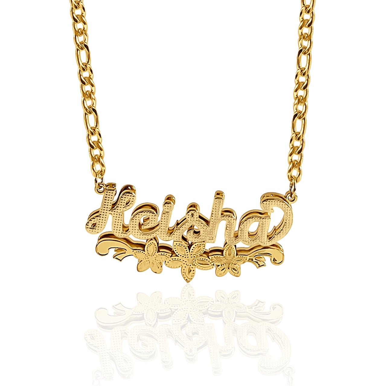 Flowers Overdue ᯽ Custom 3D Nameplate Necklace