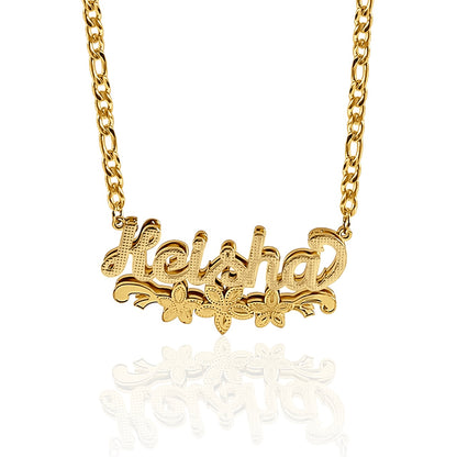 Flowers Overdue ᯽ Custom 3D Nameplate Necklace