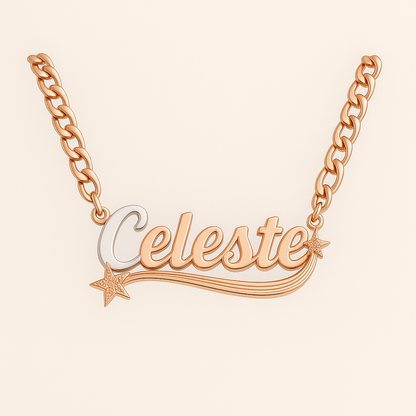 Shoot 4 The Stars ★ᯓ Custom 3D Nameplate Necklace