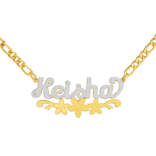 Flowers Overdue ᯽ Custom 3D Nameplate Necklace