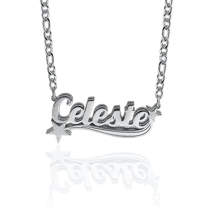 Shoot 4 The Stars ★ᯓ Custom 3D Nameplate Necklace