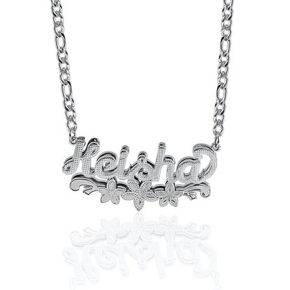 Flowers Overdue ᯽ Custom 3D Nameplate Necklace