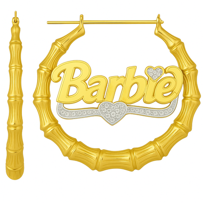 That Girl ♡ Custom 3D Nameplate Bamboo Earring