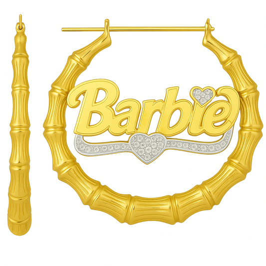 That Girl ♡ Custom 3D Nameplate Bamboo Earring