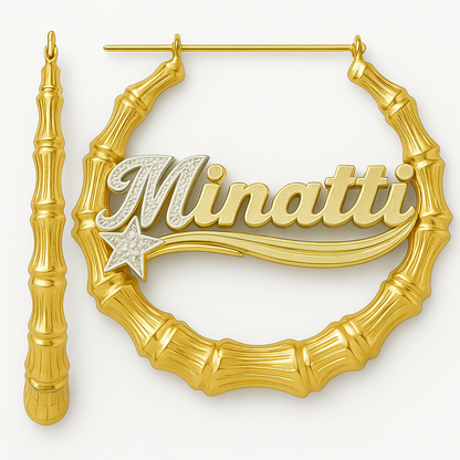 Shoot 4 The Stars ★ᯓ Custom 3D Nameplate Earrings